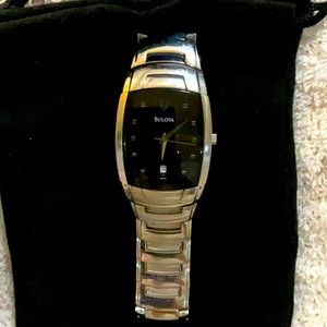 BULOVA black dual C876950 Stainless steel watch silver